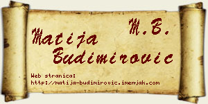 Matija Budimirović vizit kartica